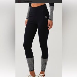 FP Movement by Free People Black Moonlight wool blend base layer leggings small